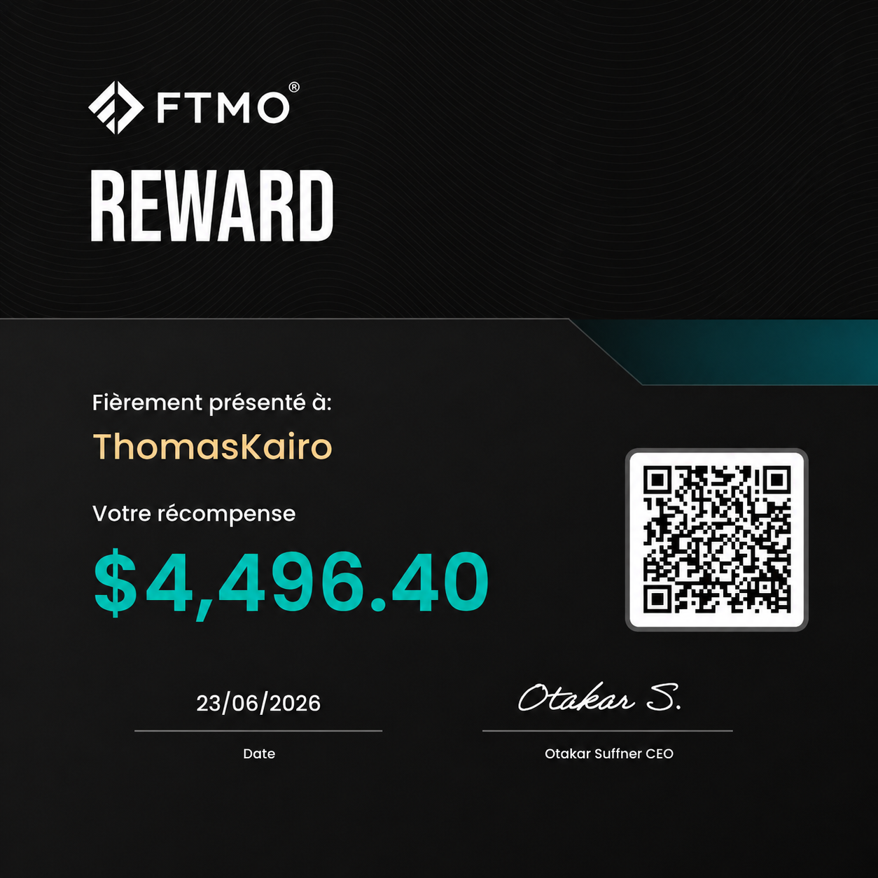 Certificat de payout